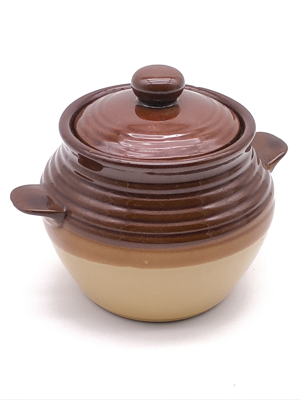 Vintage MCM Japanese Stoneware Lidded Crock – Rustic Farmhouse Bean Pot